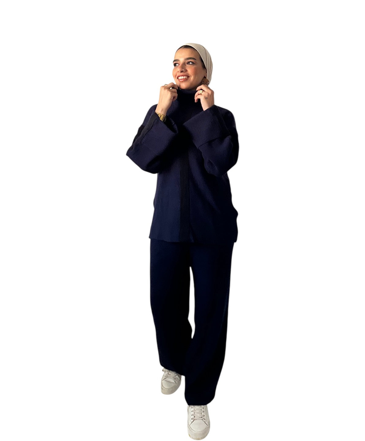 Navy Blue Silhouette Knit Set
