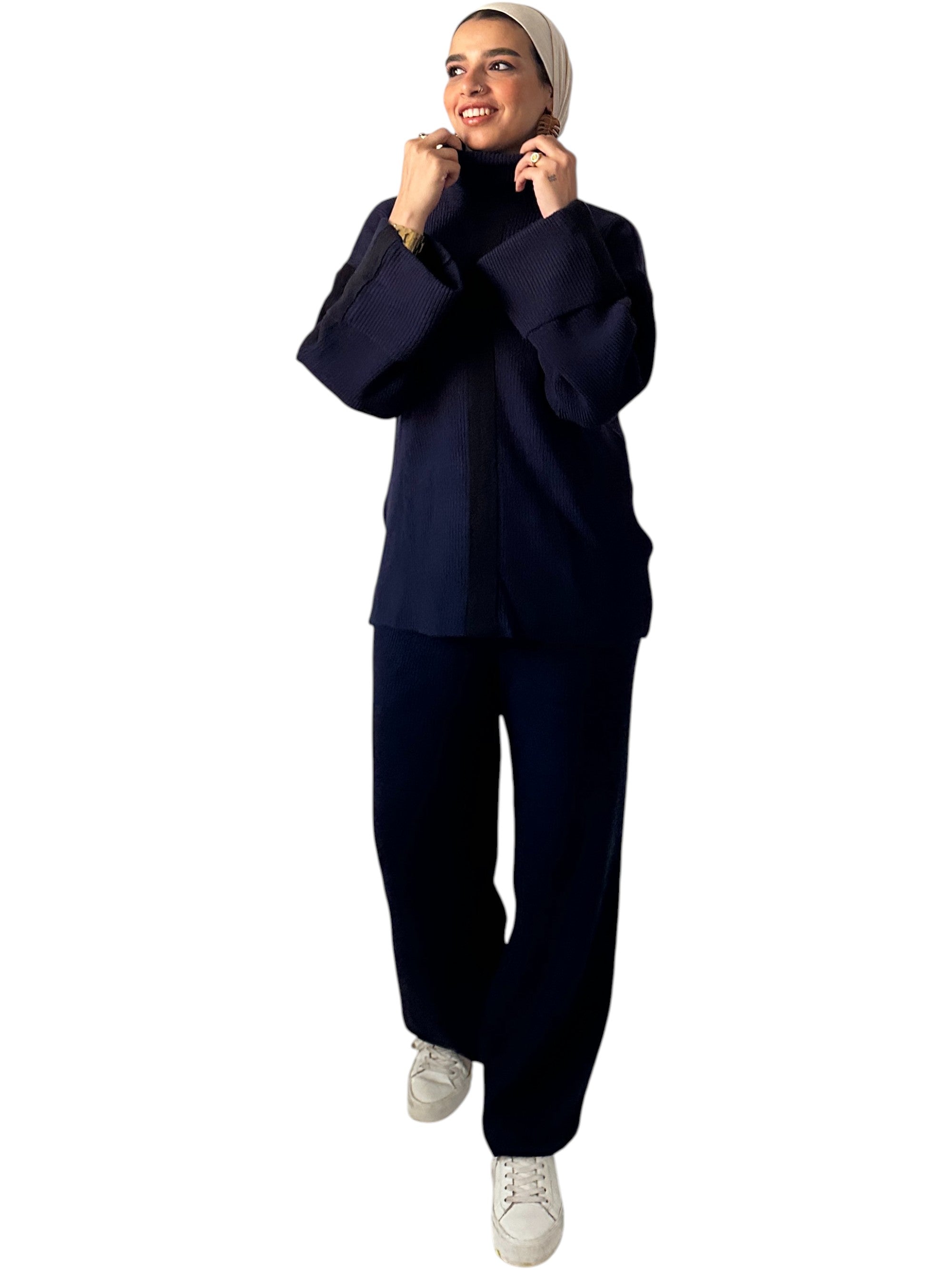 S,M / Navy blue with black stripes