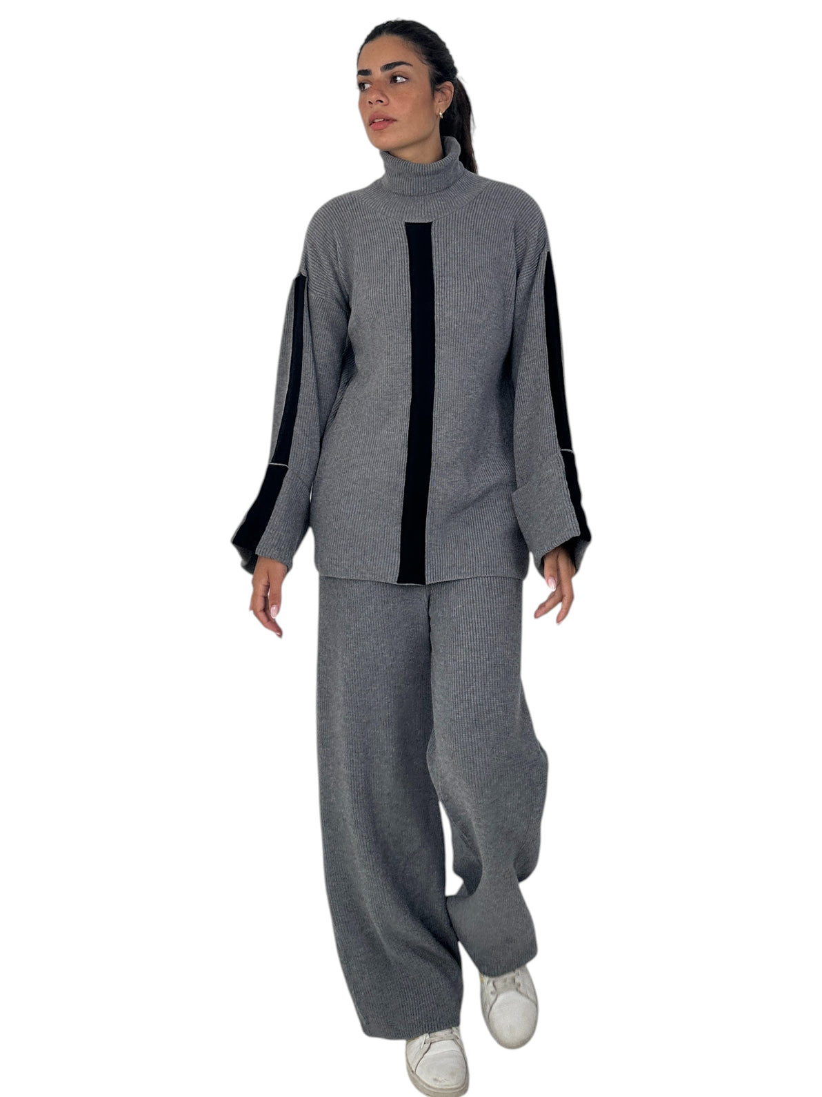 Grey Silhouette Knit Set